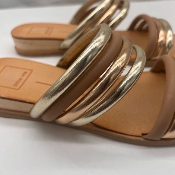 Dolce Vita Women Open Toe Metallic Strappy Slide Sandals Flat Slippers Size 6.5 - Picture 10 of 16